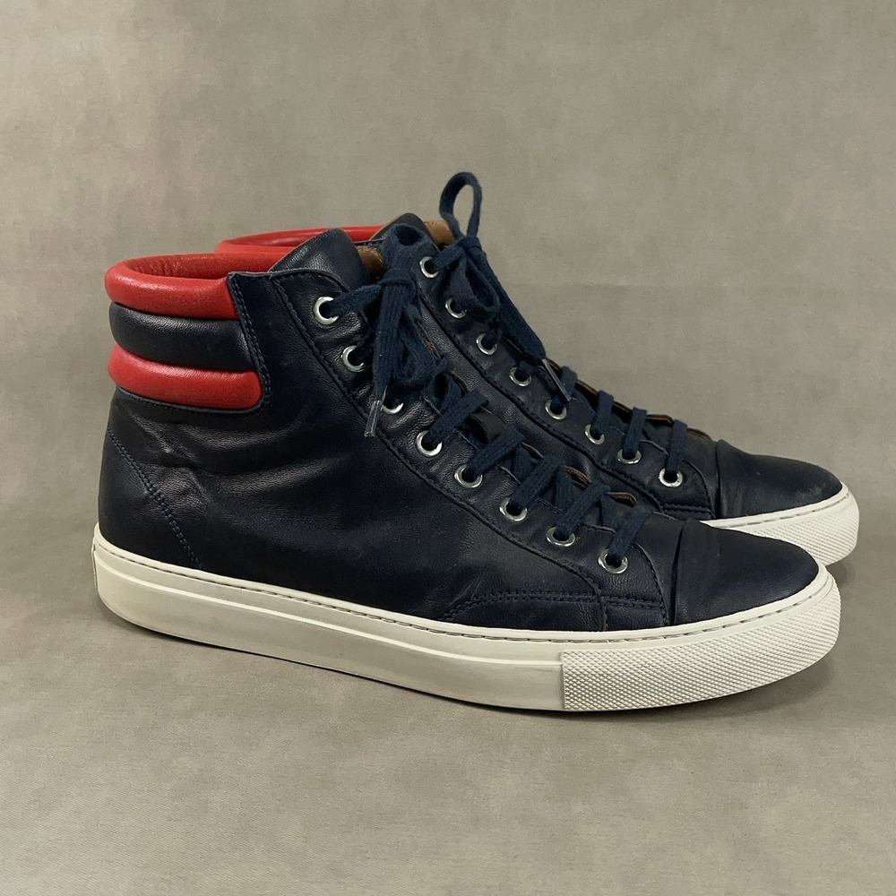 Ralph Lauren Shoes Mens Size 8 D Blue Red Leather High Top Collection‎ Sneakers